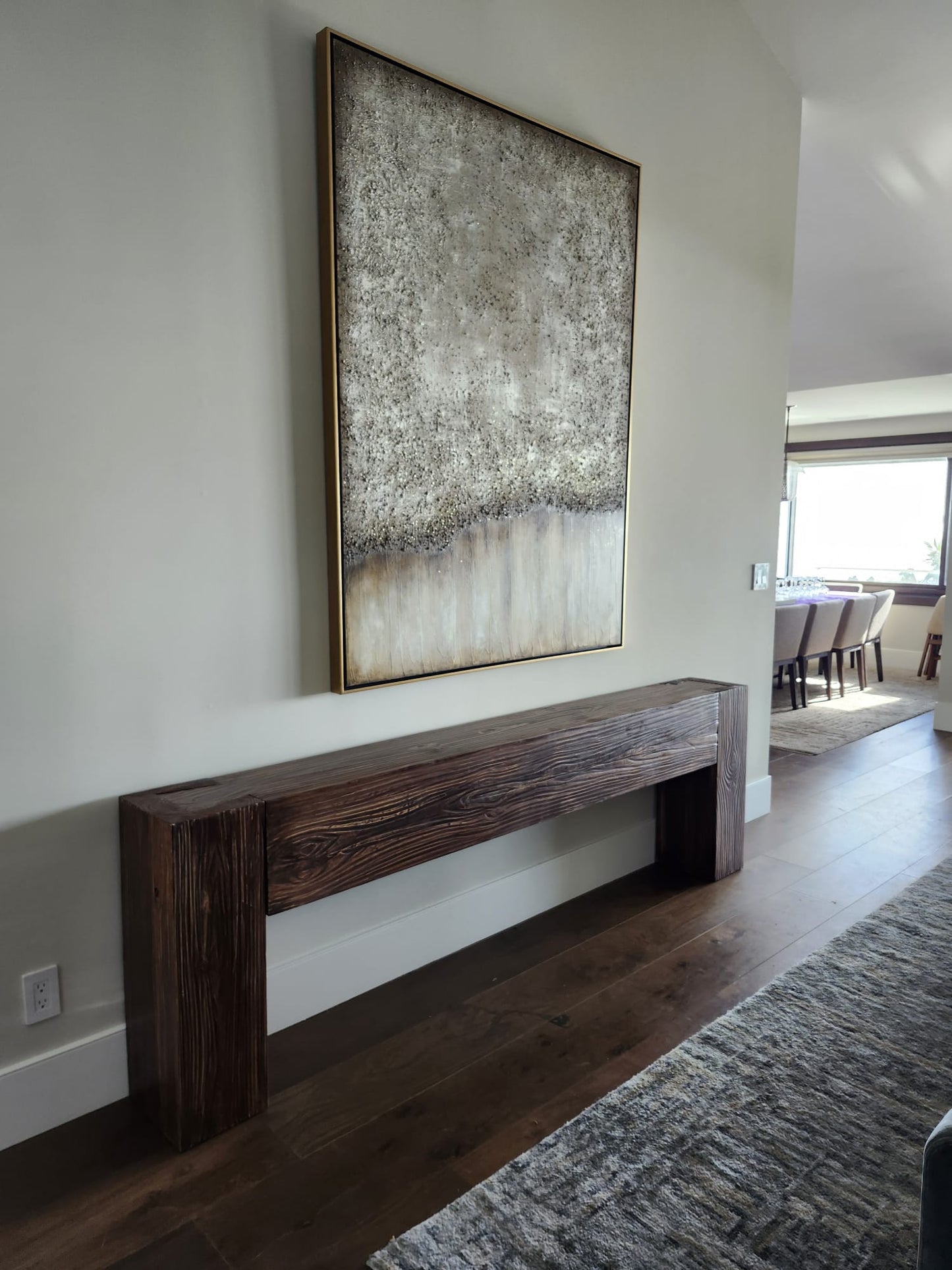 Modern Rustic Console Table - Rich Walnut - Vinna Home & Kitchen