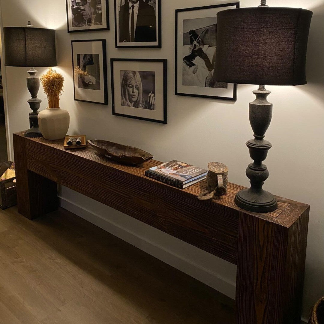 Modern Rustic Console Table - Rich Walnut - Vinna Home & Kitchen