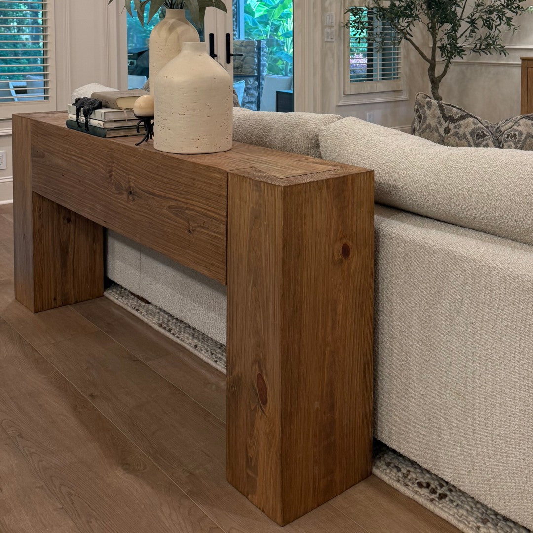 Modern Rustic Console Table - Soft Brown - Vinna Home & Kitchen