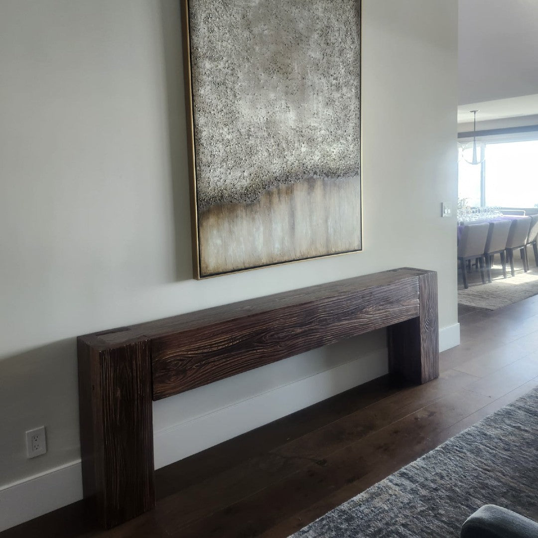 Modern Rustic Console Table - Rich Walnut - Vinna Home & Kitchen