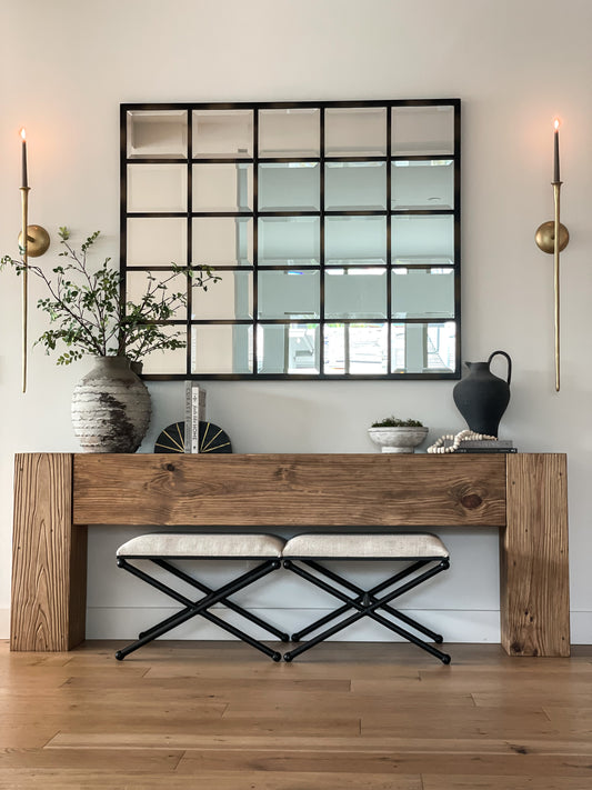 Modern Rustic Console Table - Soft Brown - Vinna Home & Kitchen