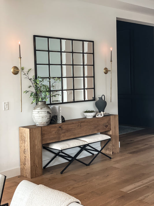 Modern Rustic Console Table - Soft Brown - Vinna Home & Kitchen