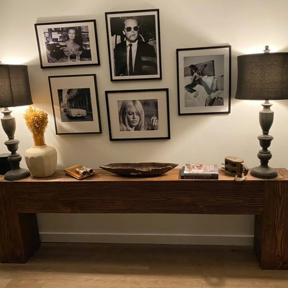 Modern Rustic Console Table - Rich Walnut – Vinna Home & Kitchen