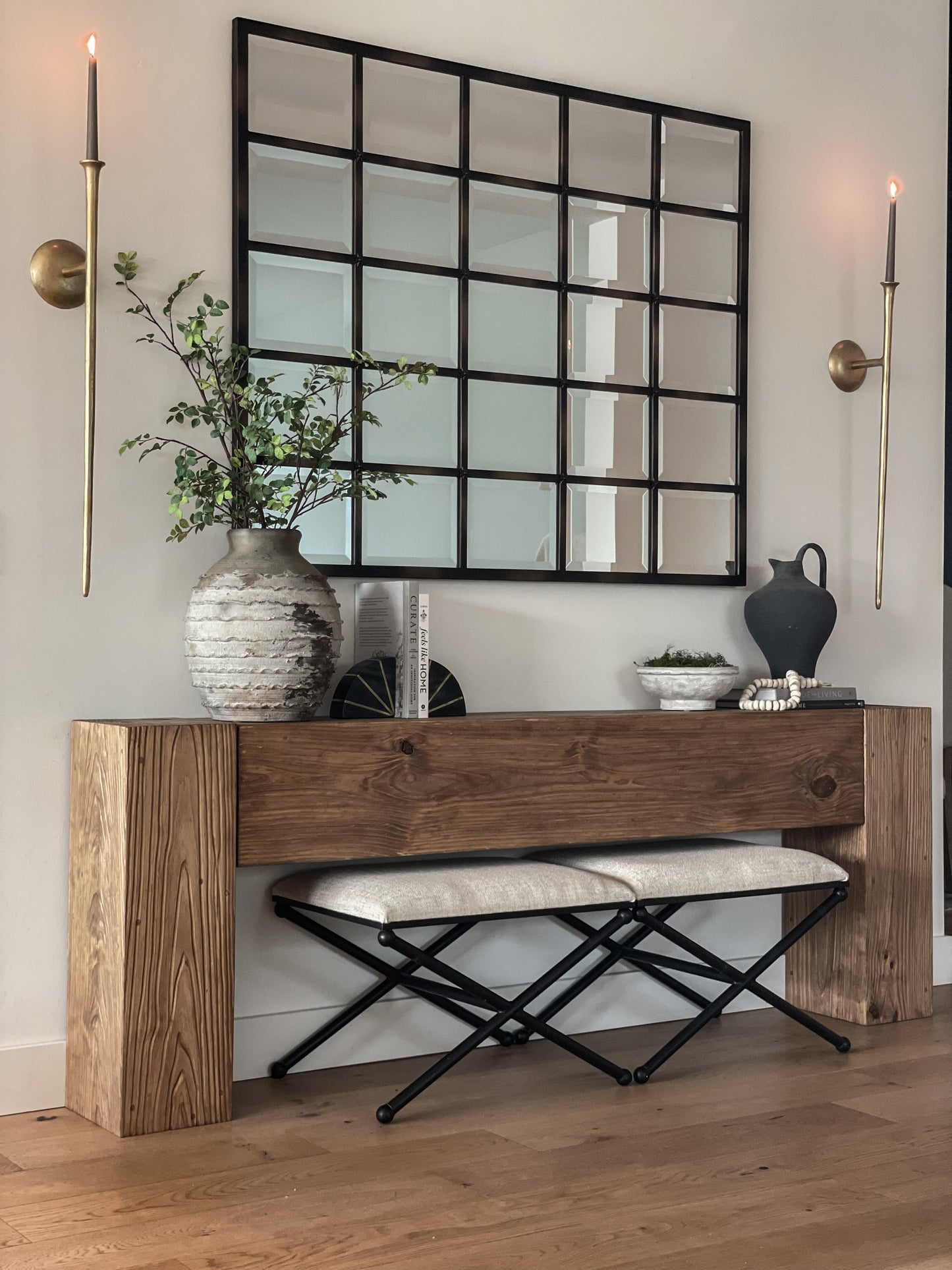 Modern Rustic Console Table - Natural 33"Hx15"Dx72"L (Custom Order)