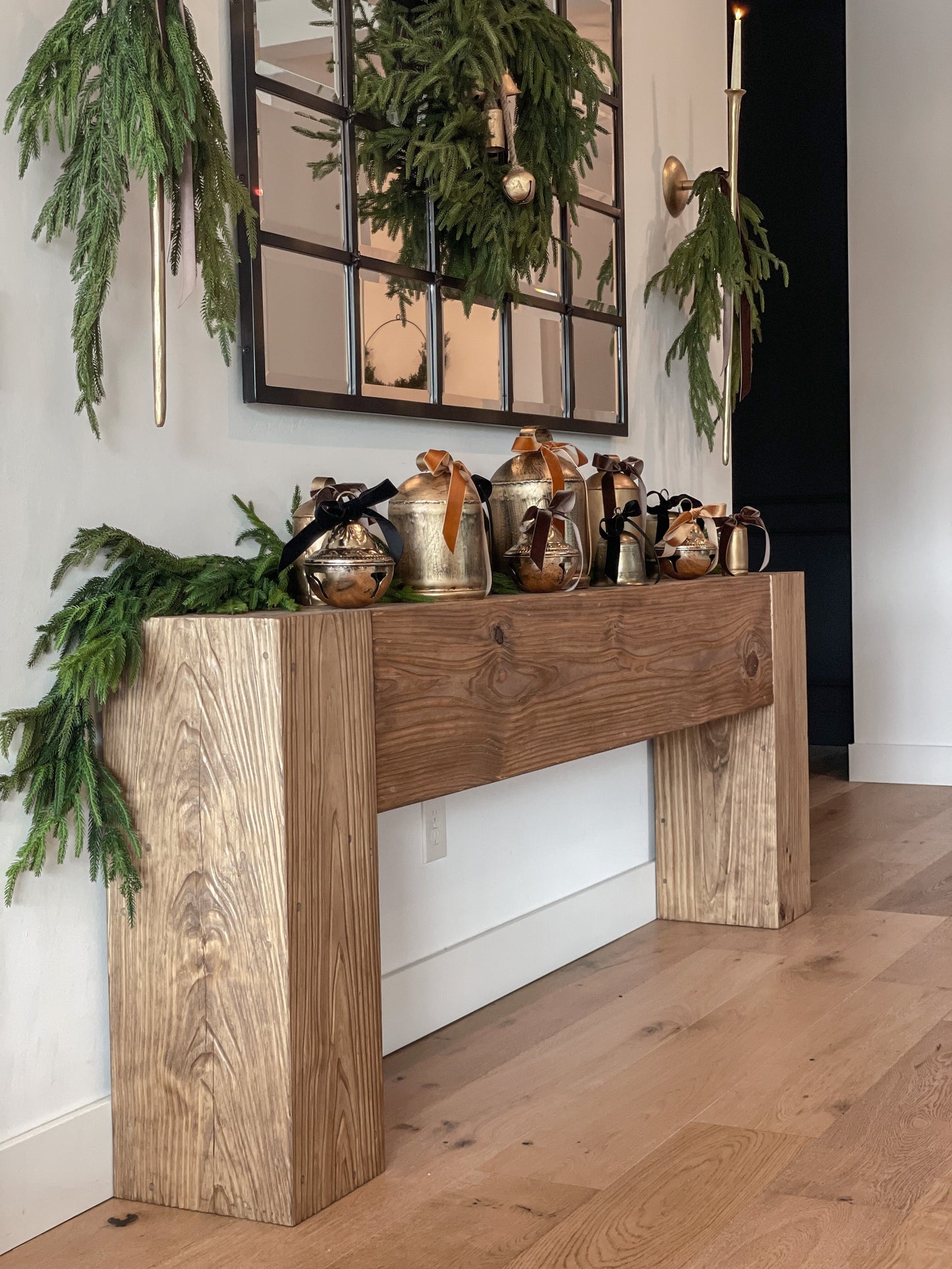 Modern Rustic Console Table - Soft Brown 36"Hx11"Dx60"L (Custom Order) - Vinna Home & Kitchen