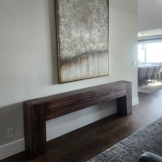 Modern Rustic Console Table - Rich Walnut - Vinna Home & Kitchen