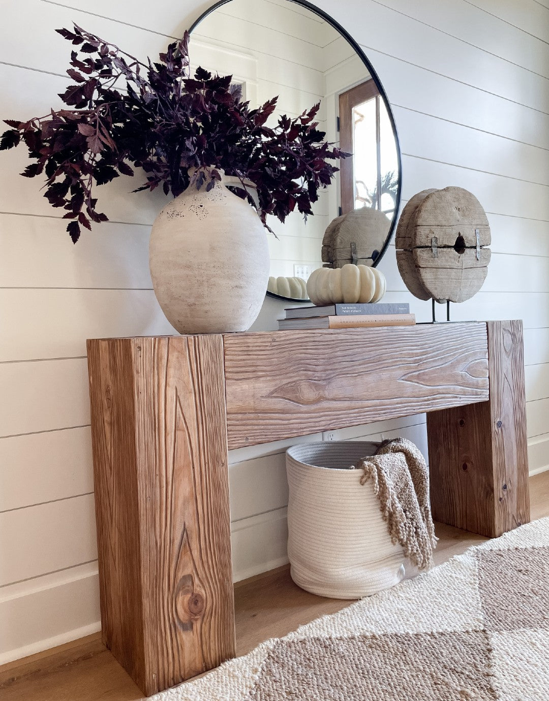 Modern Rustic Console Table - Soft Brown 36"Hx11"Dx60"L (Custom Order) - Vinna Home & Kitchen