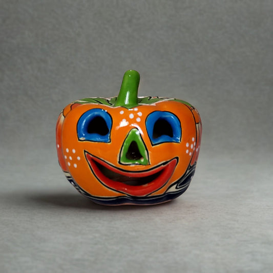 Hand-Painted Ceramic Jack-O’-Lantern Candle Holder (Small)