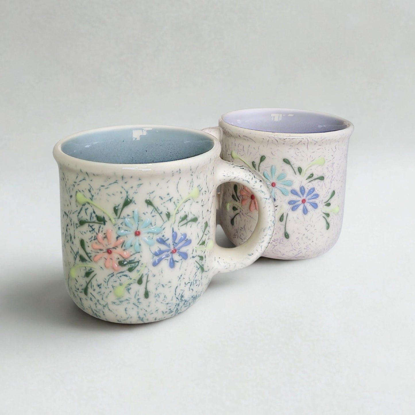 Ceramic Coffee & Tea Mug Set – Floral Design (Set of 2) - Vinna Home & Kitchen