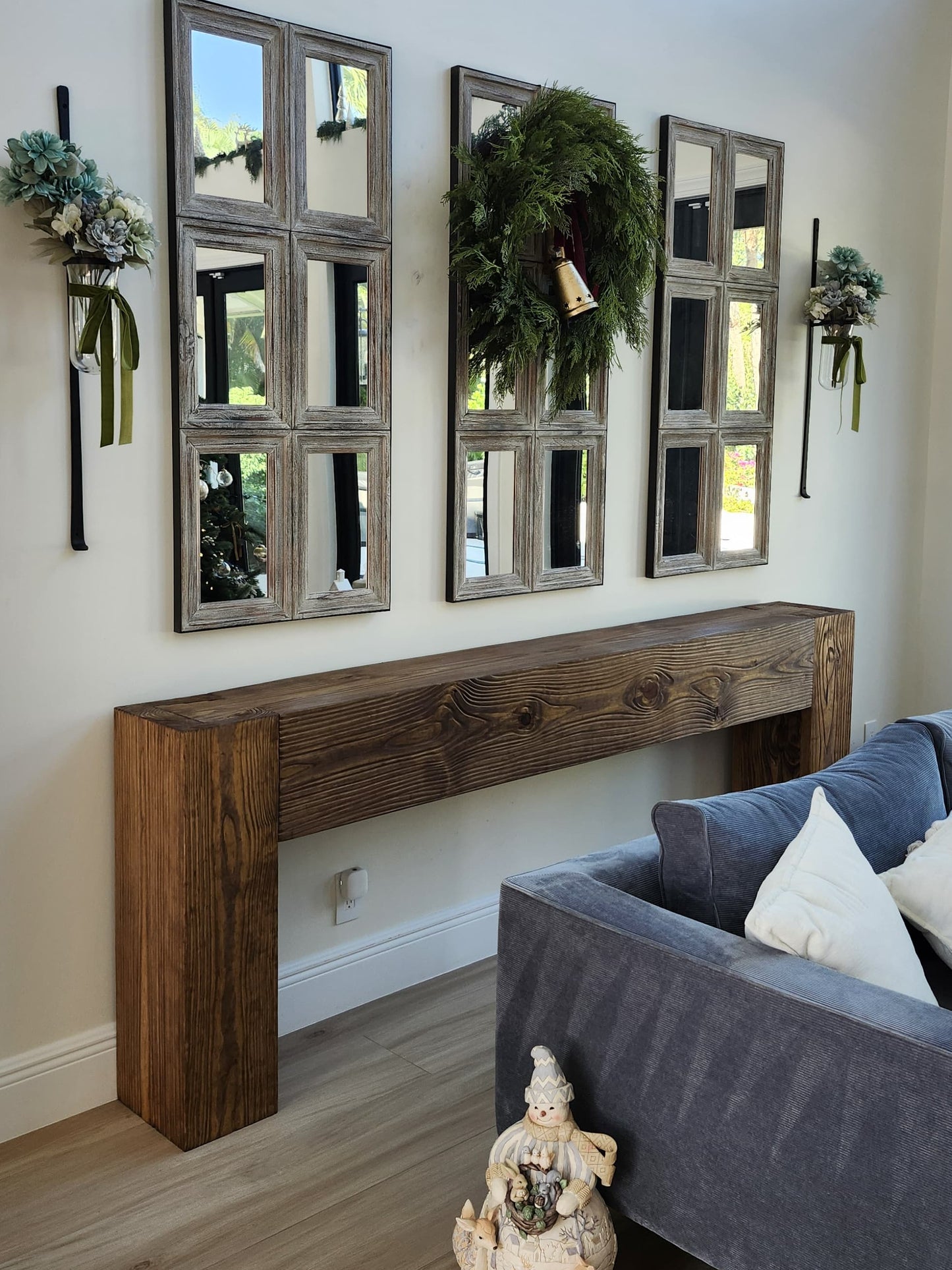 Modern Rustic Console Table - Soft Brown
