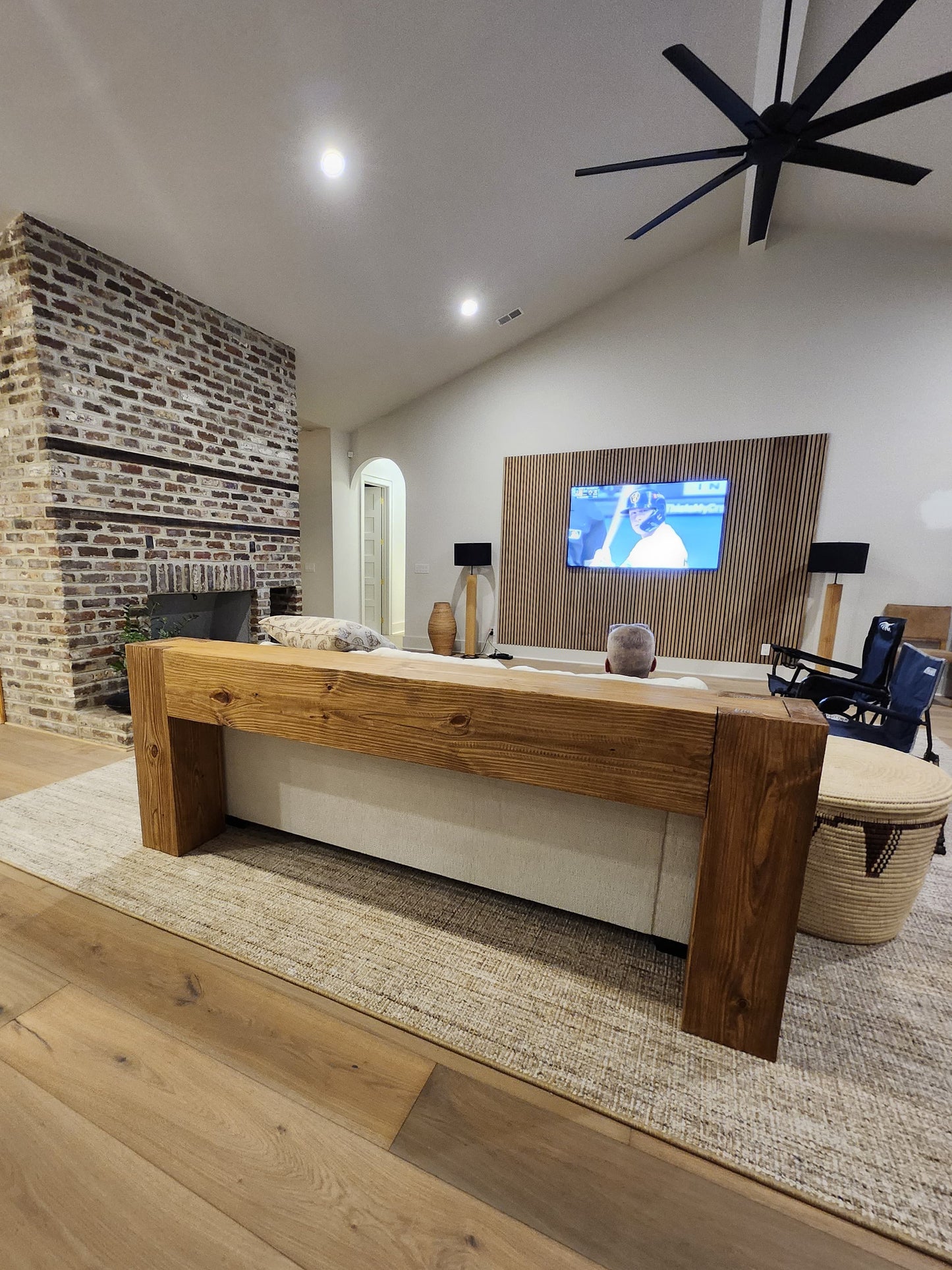 Modern Rustic Console Table - Soft Brown