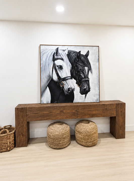 Modern Rustic Console Table - Soft Brown