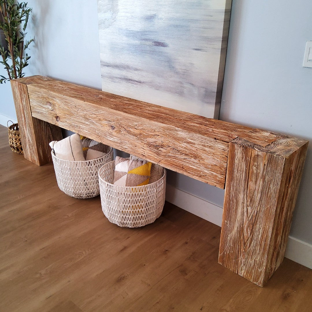 Rustic wood beam console table entryway table livingroom furniture 