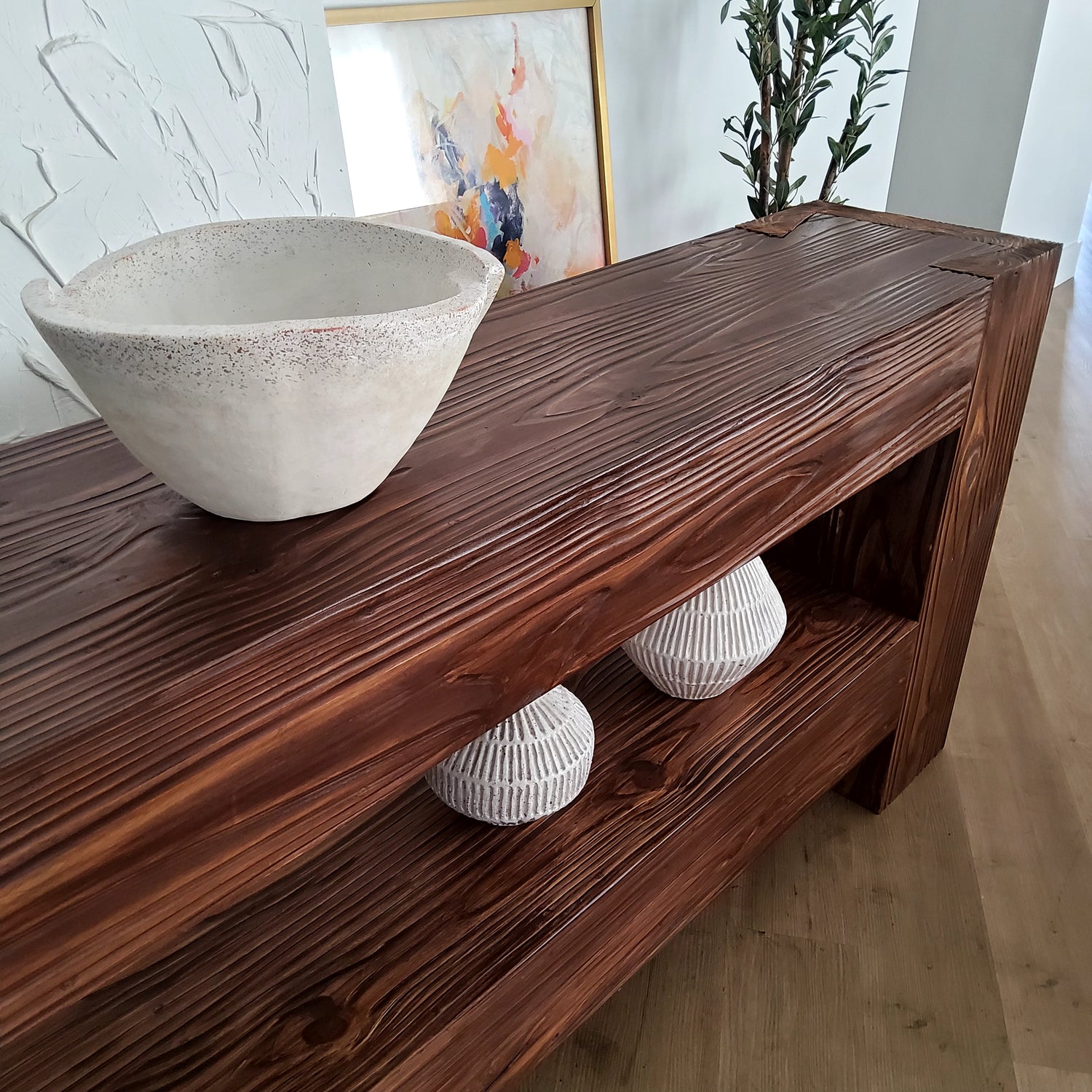 Walnut console table deals