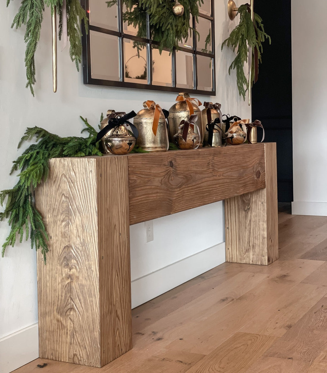 Modern Rustic Console Table Soft Brown Vinna Home & Kitchen