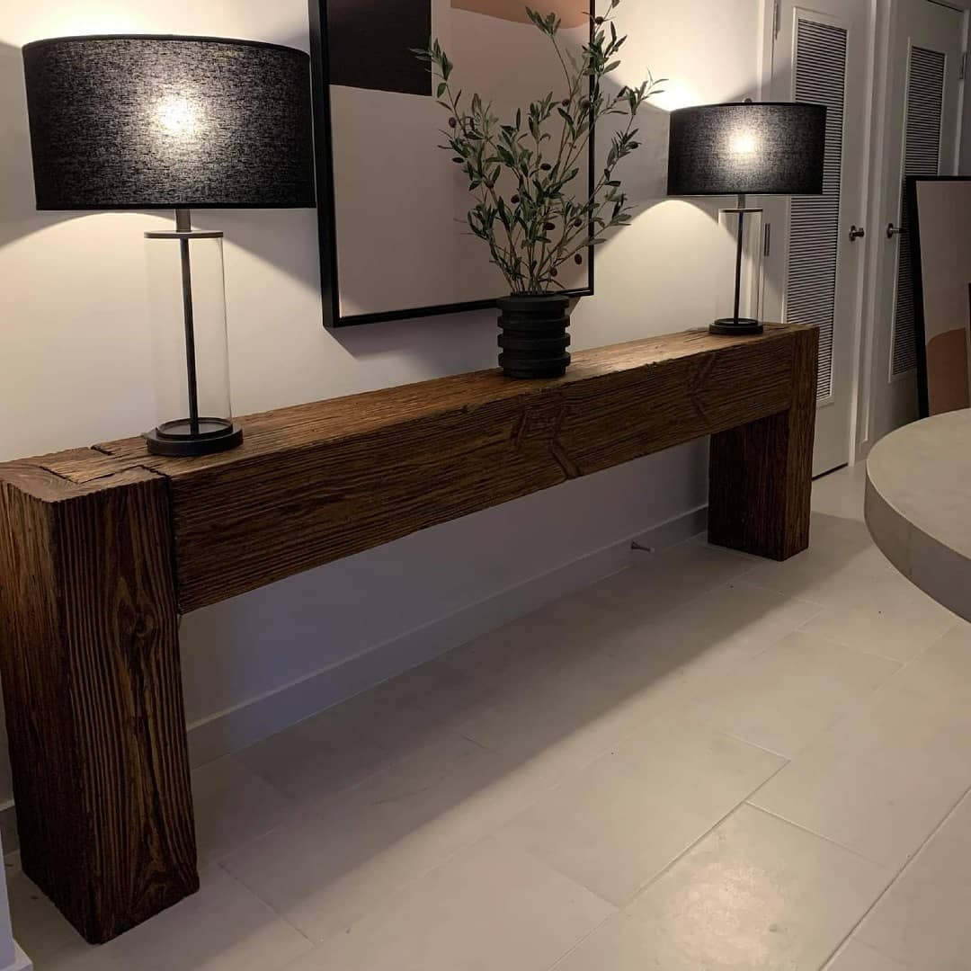 Contemporary wood deals console table